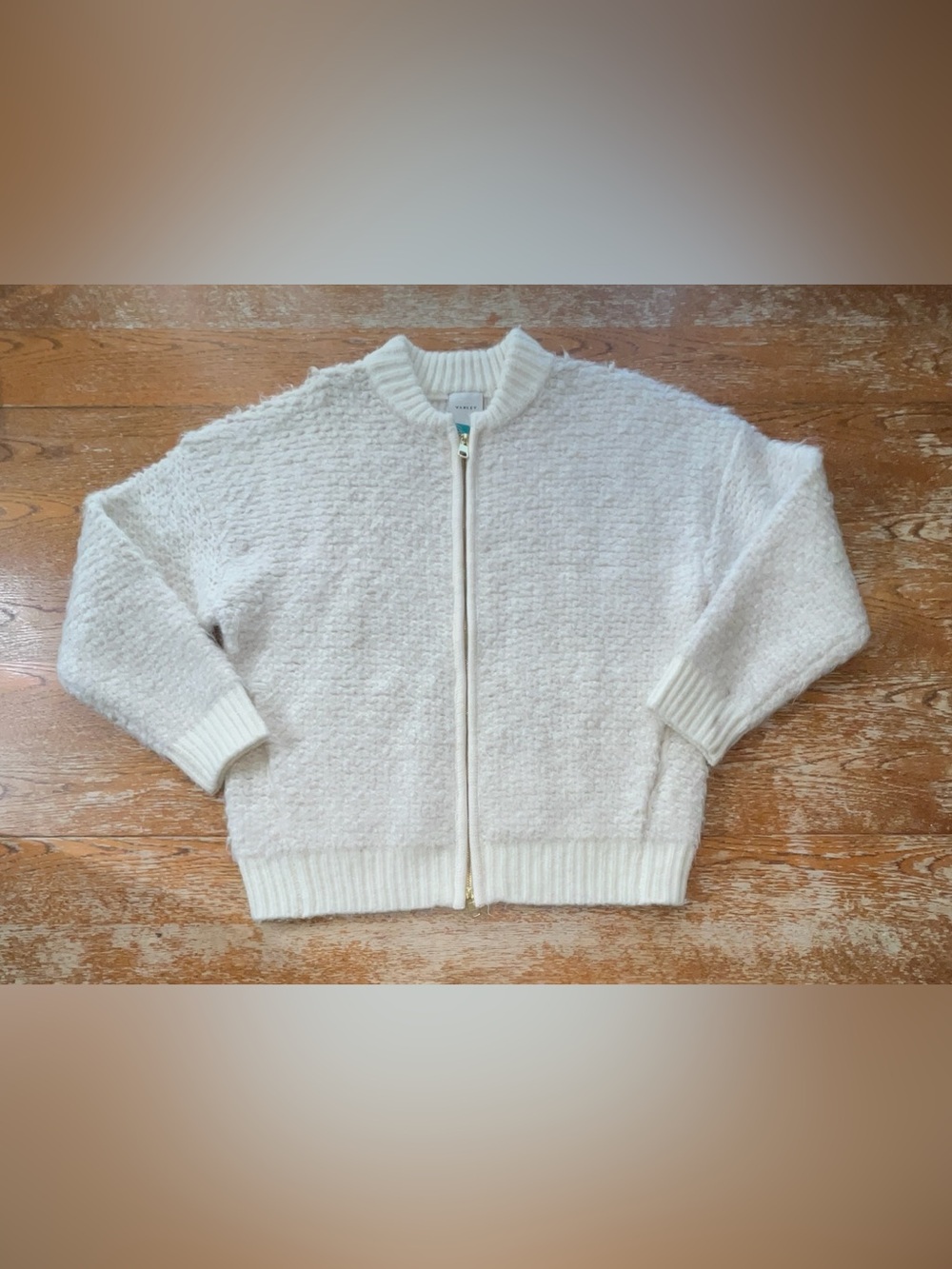 Varley Reimont Fluffy Bubble Knit jacket (Egret) Size Small